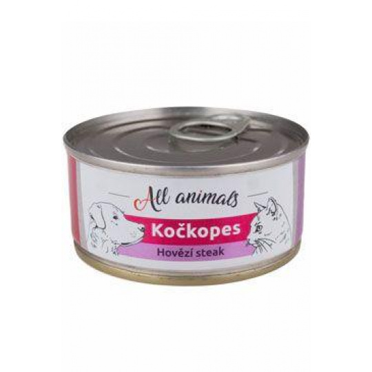 All Animals kočkopes konz. Steak z hovězí sval. 100g All Animals kočkopes konz. Steak z hovězí sval. 100g