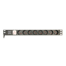 Gembird EG-PDU-014-FC14 napěťová distribuční jednotka (PDU) 8 AC zásuvky / AC zásuvek 1U Černá