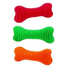 Hračka pes Kost Dentální  žebrovaná plovací 14cm SP