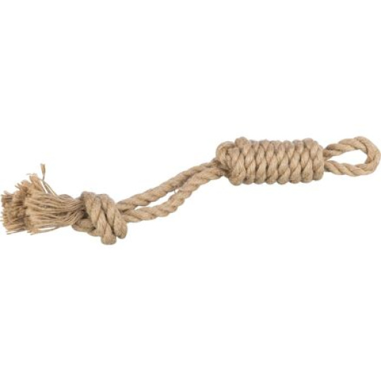 Hrací lano s uzlovým peškem, 35 cm, konopí/bavlna