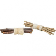 Set svazků tyček - přírodní hračka pro hlodavce 10 x 3 cm, lufa/dřeva/mořská tráva, 2 ks