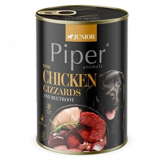 DOLINA NOTECI Piper Junior Chicken gizzards with beetroot - vlhké krmivo pro psy - 400g