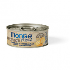 MONGE NATURAL tuňák s kuřecími prsy a kukuřicí pro kočky 80 g MONGE NATURAL tuňák s kuřecími prsy a kukuřicí pro kočky 80 g