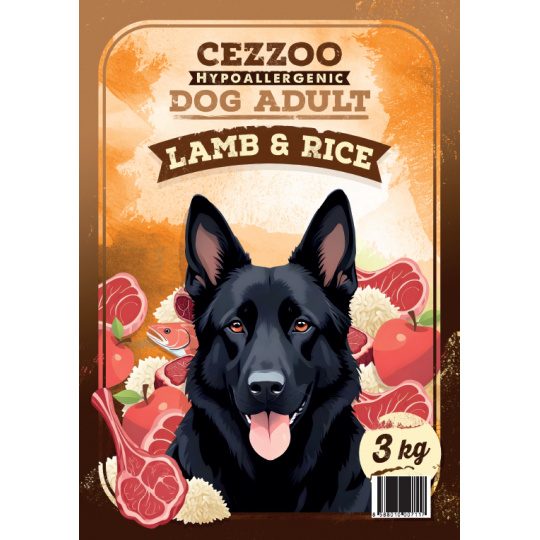 CEZZOO Hypoallergenic Dog Adult Lamb & Rice 3kg