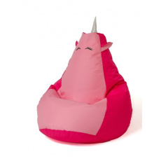 Sako taška pouf Unicorn růžová-světle růžová XXL 140 x 100 cm