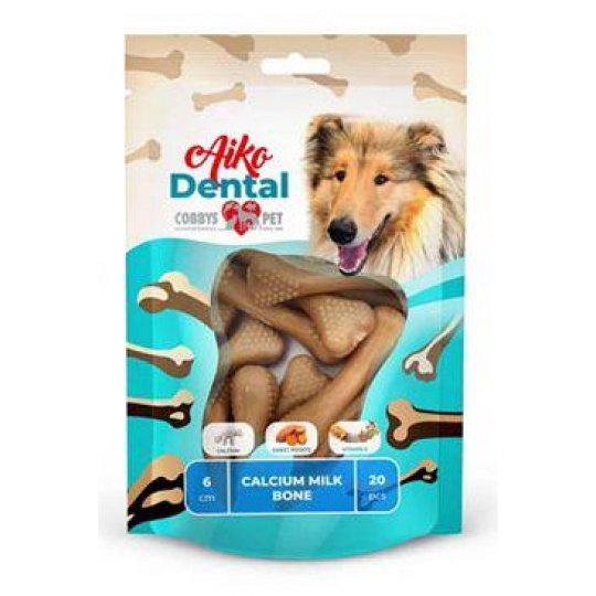 Pochoutka Aiko Dental Calcium Milk Bone 6cm/170g/20ks