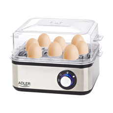 Adler AD 4486 vařič vajec 8 vajec 800 W Černá, Saténová ocel, Průhledná