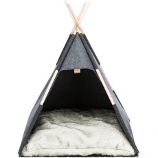 Jeskyňka TIPI - přístřešek ve tvaru týpí, 70 x 70 x 70 cm, plsť/dřevo, antracit Jeskyňka TIPI - přístřešek ve tvaru týpí, 70 x 70 x 70 cm, plsť/dřevo, antracit