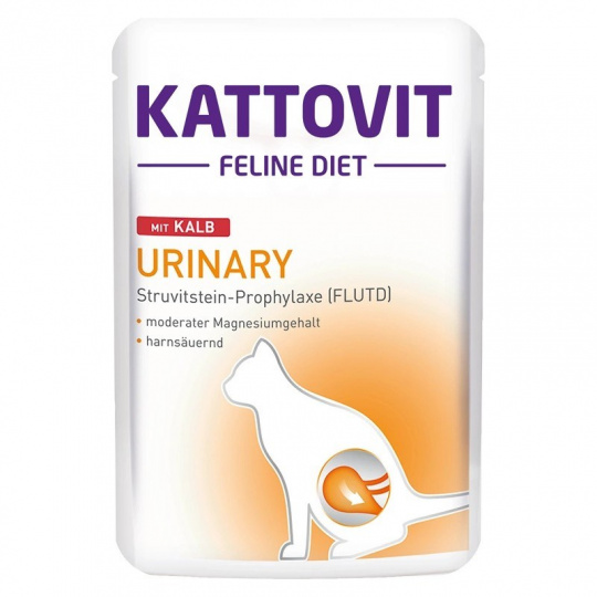 KATTOVIT Feline Diet Urinary Veal - mokré krmivo pro kočky - 85g