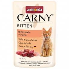 Carny Kitten 85 g hovězí, telecí+kuřecí, kapsička pro koťata Carny Kitten 85 g hovězí, telecí+kuřecí, kapsička pro koťata