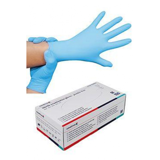 Rukavice nest.vyš.CVET nitril M/100ks modré, pevné