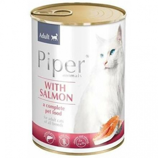 PIPER CAT konzerva pro kočky, s lososem 400g