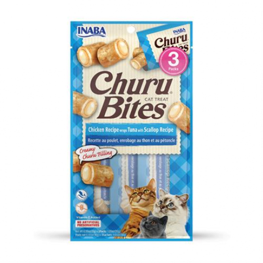 Churu Cat Bites Chicken wraps Tuna&Scallop Recipe3x10g