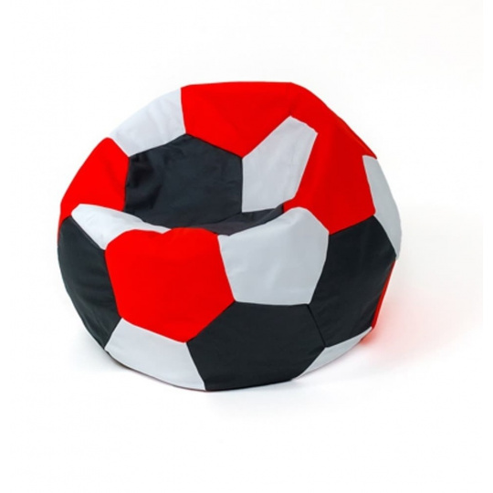 Sako taška pouffe ball bílo-černo-červená XL 120 cm