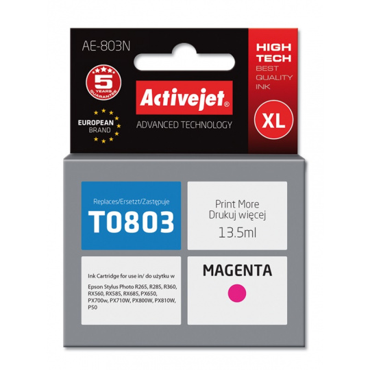 Activejet Inkoust AE-803N (náhrada za Epson T0803; Supreme; 13,5 ml; červený)