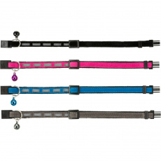 Obojek pro kočku reflexní, sametový 22-36 cm