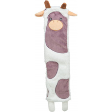 Be Eco kráva, recyklovaná hračka pro psy, šustící, 51 cm, polyester, bílá/fialová