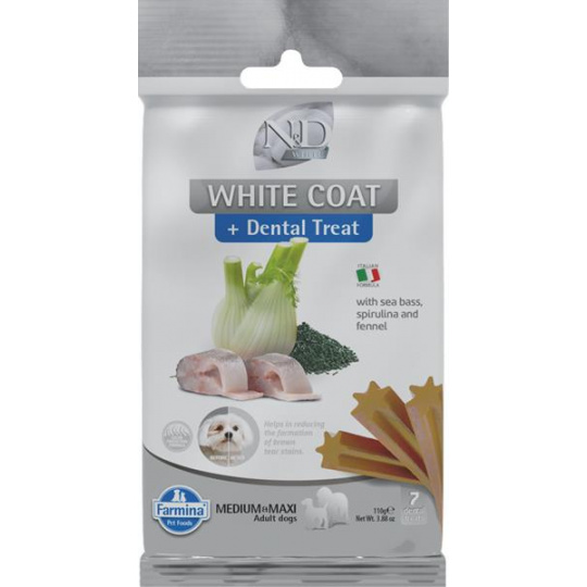 Pamlsok Farmina ND White Dog Sea Bass Fenn Rice Spiru Adult medium & maxi 100g