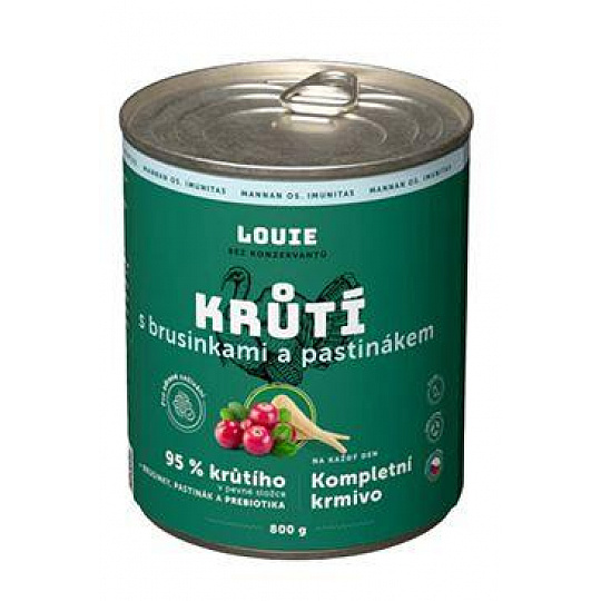 Louie Dog konz. Jehněčí s krůtím,jablk.prebiotiky 800g