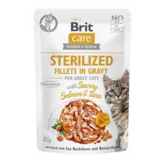 Brit Care Cat Fillets in Gravy Steril. Salmon&Tuna 85g Brit Care Cat Fillets in Gravy Steril. Salmon&Tuna 85g