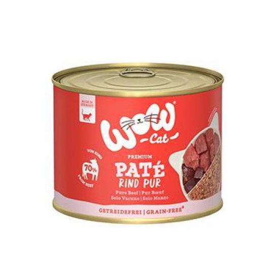 WOW Cat konz. Adult Paté PUR hovězí 200g WOW Cat konz. Adult Paté PUR hovězí 200g