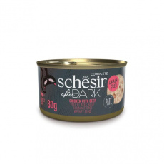 SCHESIR After Dark Chicken s hovězím masem v paštice - mokré krmivo pro kočky - 80g