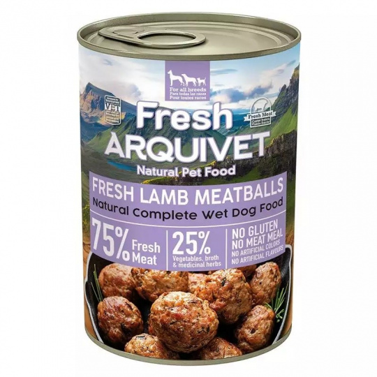 ARQUIVET Fresh Lamb meatballs in sauce - vlhké krmivo pro psy - 400g