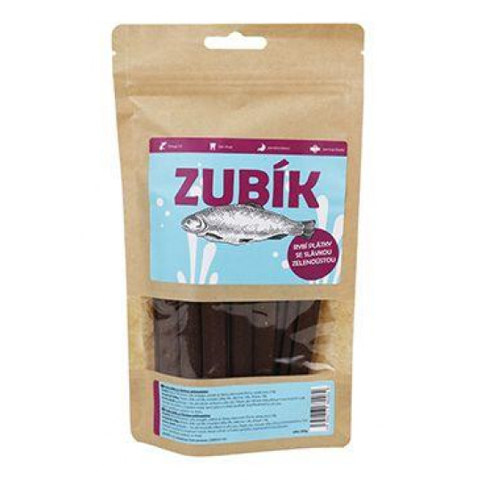 Pochoutka ZUBÍK Rybí plátky se slávkou zelenoúst. 200g