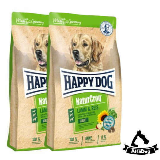 Happy Dog NaturCroq LAMM & REIS 2x15 kg