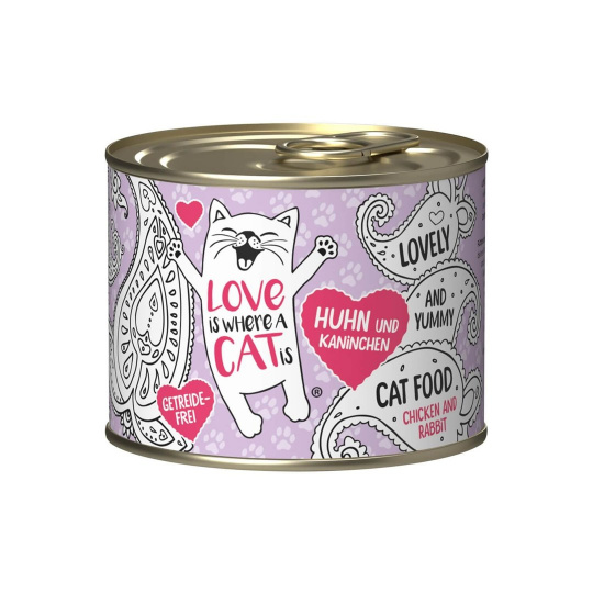 LOVE IS WHERE A CAT IS®  Chicken with rabbit - mokré krmivo pro kočky - 200g