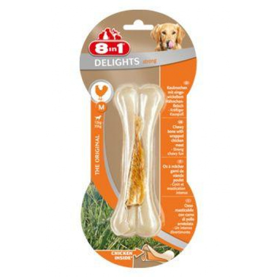 Pochoutka 8in1 Delights Chicken Bones Strong M/1ks