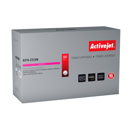 Activejet ATH-253N Toner pro tiskárny HP, Canon, Náhrada HP 504A CE253A, Canon CRG-723M; Supreme; 7000 stran; fialový