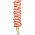 Ice Twister, nanuk spirála s kuřecími prsy [70], 40 g, růžová