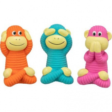 Moudrá opice, hračka se zvukem, 12 cm, plněný latex, 3 varianty