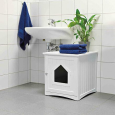 Skříňka na kočičí toaletu 49 x 51 x 51 cm bílá  (např. 4018)