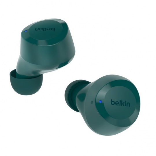 Belkin SoundForm Bolt Sluchátka s mikrofonem Bezdrátový Do ucha Volání / hudba / sport / volný čas Bluetooth Modrozelená