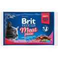 BRIT Premium Cat Meat Plate - mokré krmivo pro kočky - 4x100g