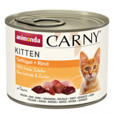 ANIMONDA konzerva CARNY Kitten - drůbeží + hovězí 200g ANIMONDA konzerva CARNY Kitten - drůbeží + hovězí 200g