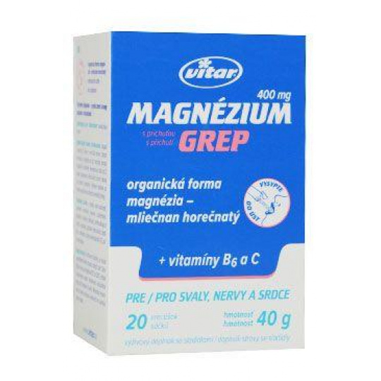 Magnezium 400mg+vit.B6+vit.C grep Vitar 20x2g