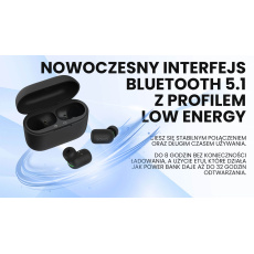 Savio TWS-09 IPX5 sluchátka / náhlavní souprava Bluetooth 5.1 Bezdrátový Do ucha Hudba Bluetooth Černá