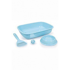 WC kočka Welcome kitten set šedomodrý