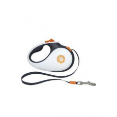Vodítko samonavíjecí 25kg/5m černobílo/oranžová Kiwi Vodítko samonavíjecí 25kg/5m černobílo/oranžová Kiwi