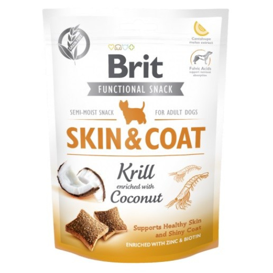 BRIT Functional Snack Skin&Coat Krill  - pochoutka pro psy - 150g