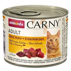 ANIMONDA konzerva CARNY Adult - hovězí,kuře,kachní srdce 200g ANIMONDA konzerva CARNY Adult - hovězí,kuře,kachní srdce 200g