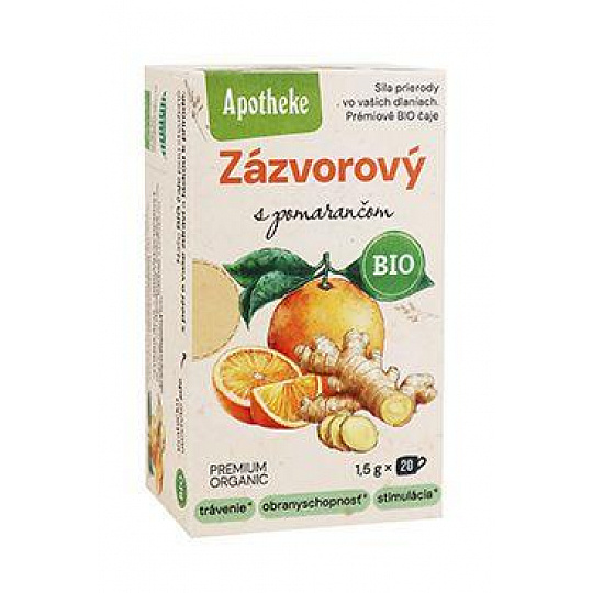 Čaj Apotheke BIO zázvorový s pomarančom 20x1,5g