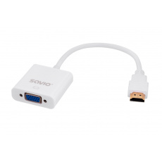 Savio CL-27 adaptér k video kabelům 0,2 m VGA (D-Sub) HDMI Typ A (standardní) Bílá