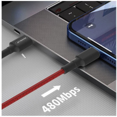 CABLE SOMOSTEL SMS-BW05 IPHONE TO TYPC 3.6A POWER DELIVERY POWER 18W TPE PREMIUM RED 1M CABLE SOMOSTEL SMS-BW05 IPHONE TO TYPC 3.6A POWER DELIVERY POWER 18W TPE PREMIUM RED 1M