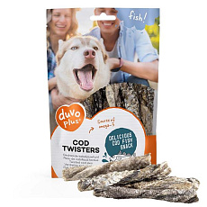 Pamlsek DUVO+ Fish! Prúžky tresky Twisters 100 g