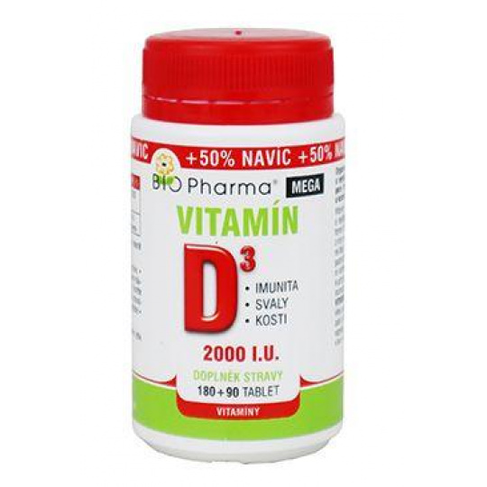 Vitamín D3 Mega 2000IU 180+90tbl Bio Pharma Vitamín D3 Mega 2000IU 180+90tbl Bio Pharma