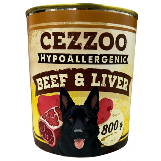 CEZZOO Hypoallergenic Beef  and Liver 800g  7 + 1 zdarma